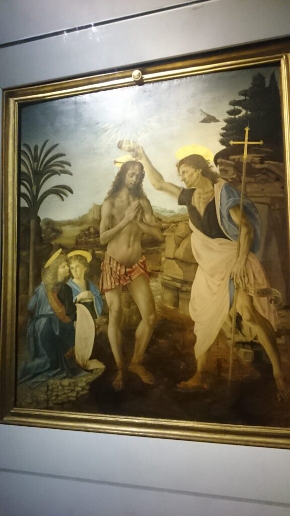  アンドレア・デル・ヴェロッキオ『キリストの洗礼』(1470-1475) ：Room 35