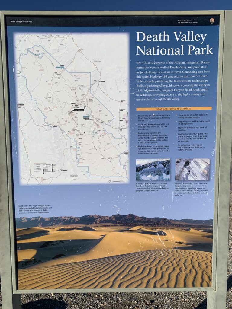 デスヴァレー 国立公園1のマップ
