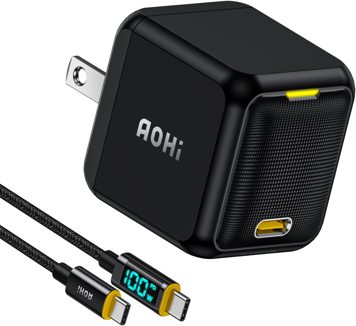 AOHI pd 充電器 65w 対応 USB‐C ac アダプター 急速充電 65w 65w usb-c 充電器 (新型GaN+ 窒化ガリウム採用/PSE技術基準適合) 充電器 type-c iPhone14/ 15 / 15 plus/15pro/15 Pro max/Android/MacBook...