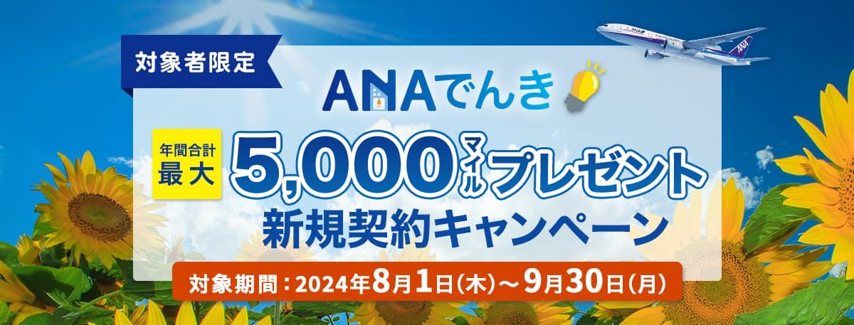 ANAでんき「対象者限定」ボーナスマイルキャンペーン